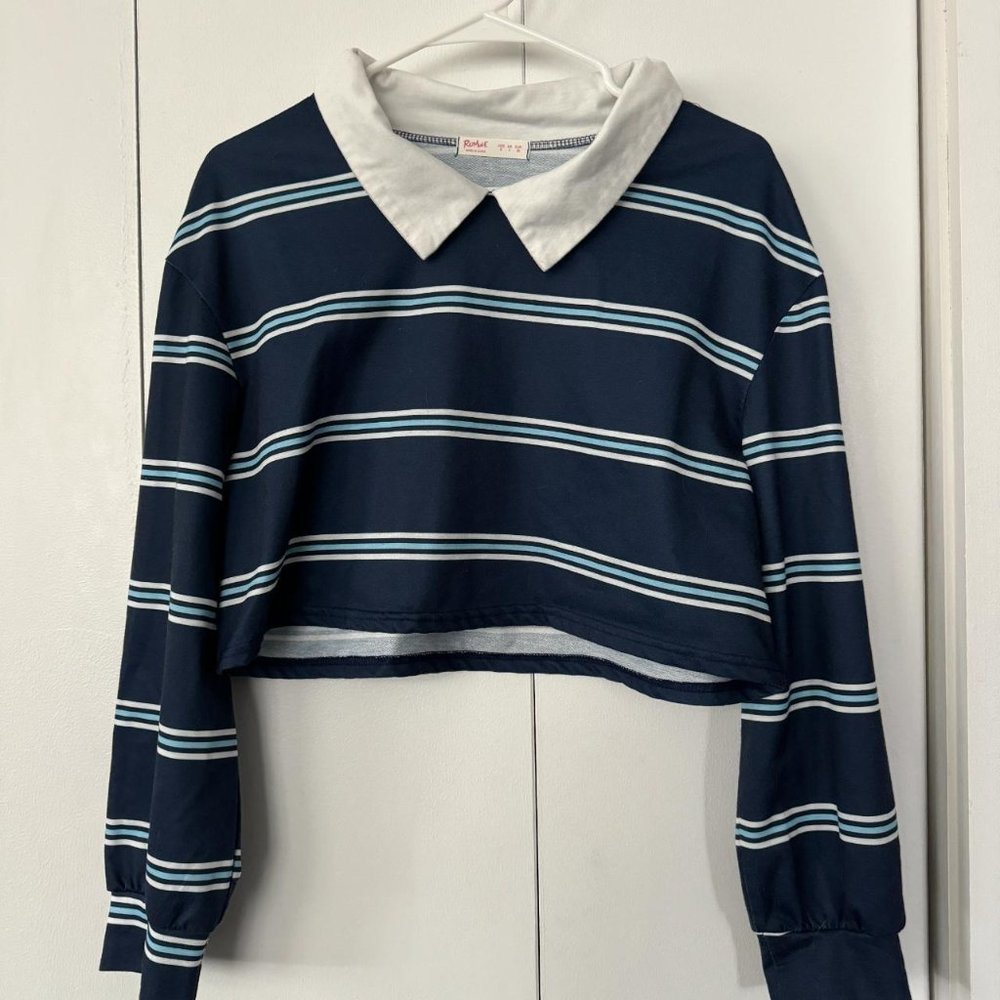 REDUCED!! Romwe Cropped Rugby Top